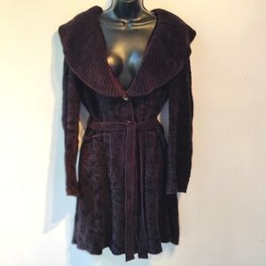 Fuzzi Jacquard Cardigan Sweater Coat M